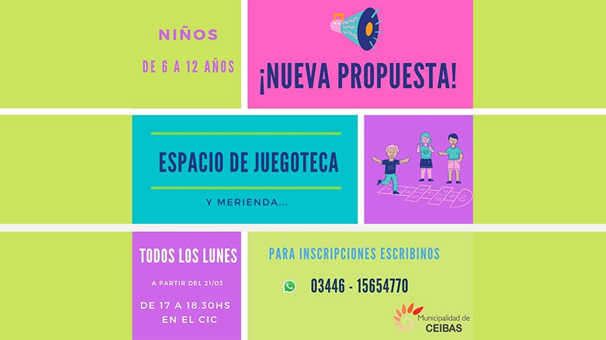 Jugoteca y merienda para niños y niñas